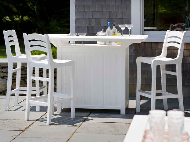 Seaside Casual Charleston Chairs Recycled Plastic Outdoor Patio Bar Chair