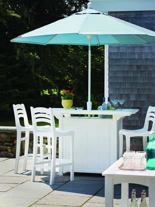 Seaside Casual Charleston Chairs Recycled Plastic Outdoor Patio Bar Chair