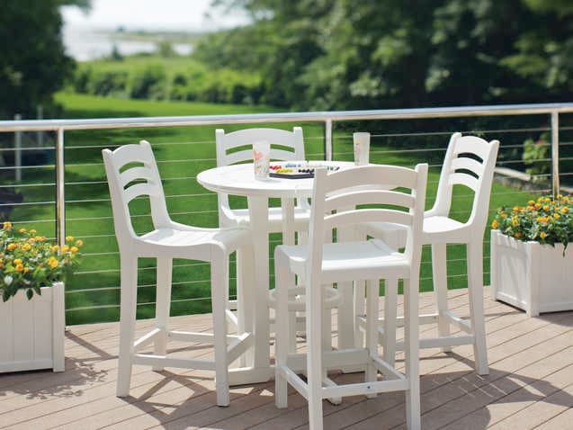 Seaside Casual Charleston Chairs Recycled Plastic Outdoor Counter Chair