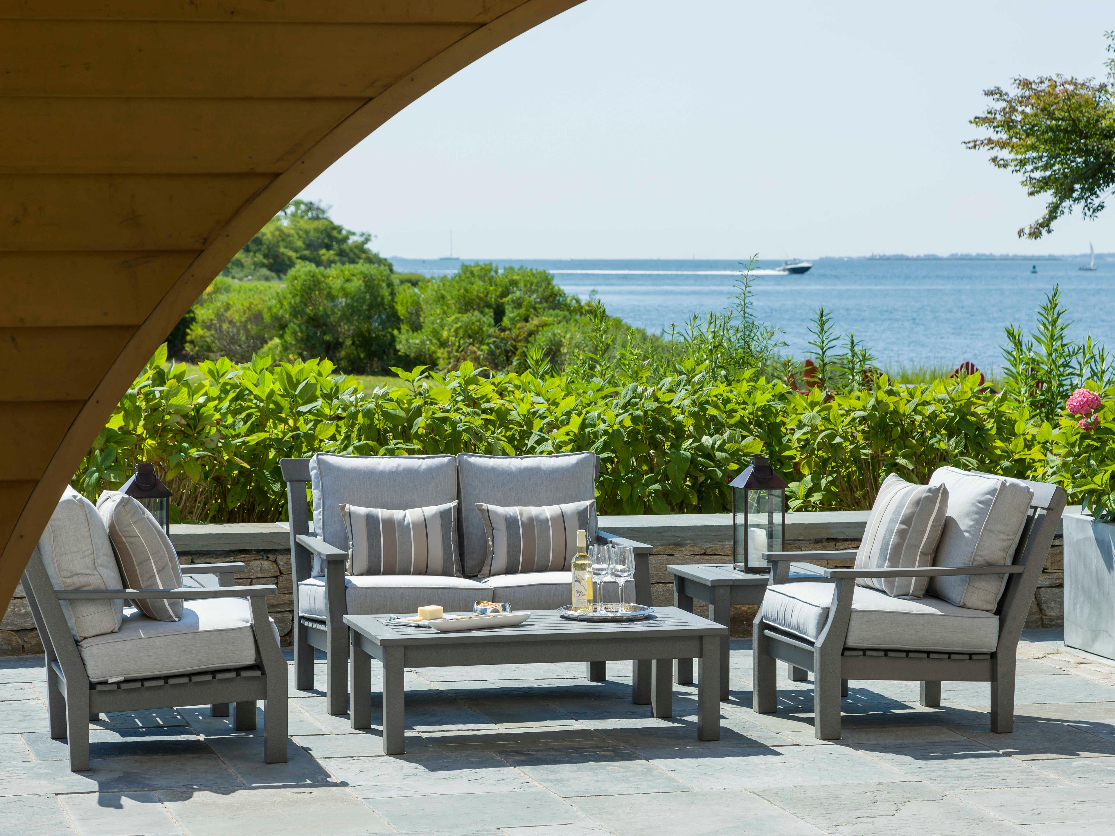 Seaside Casual Nantucket Recycled Plastic Cushion Outdoor Loveseat