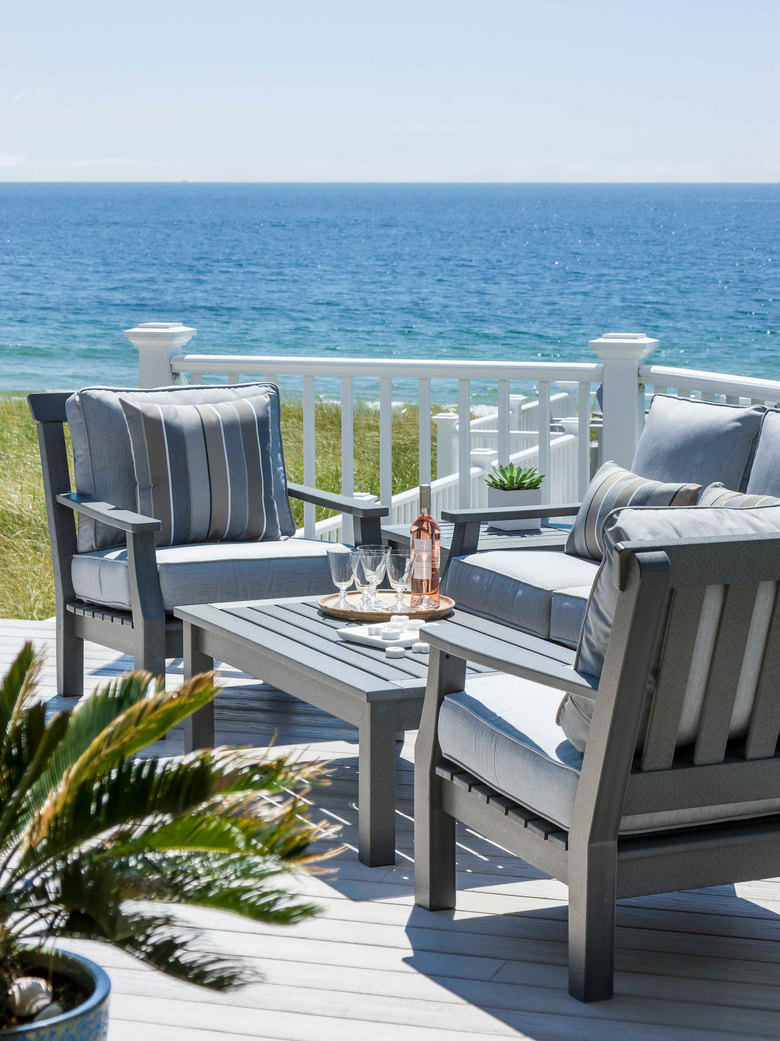 Seaside Casual Nantucket Recycled Plastic Rectangular Outdoor Patio Coffee Table