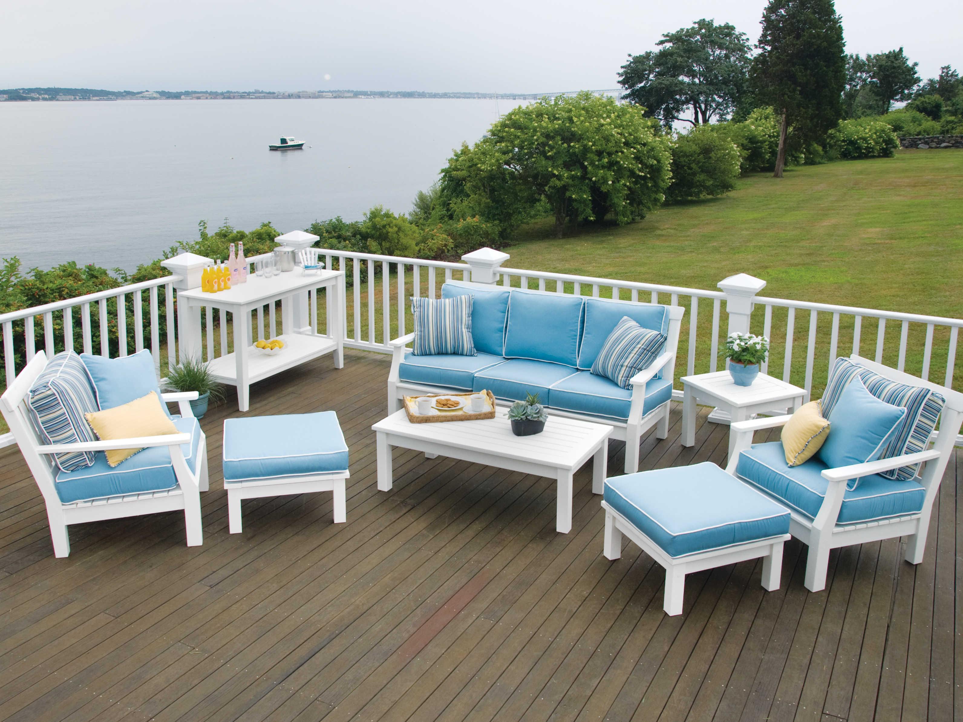 Seaside Casual Complementary Pieces Recycled Plastic Windsor Large Rectangular Outdoor Patio Buffet Table