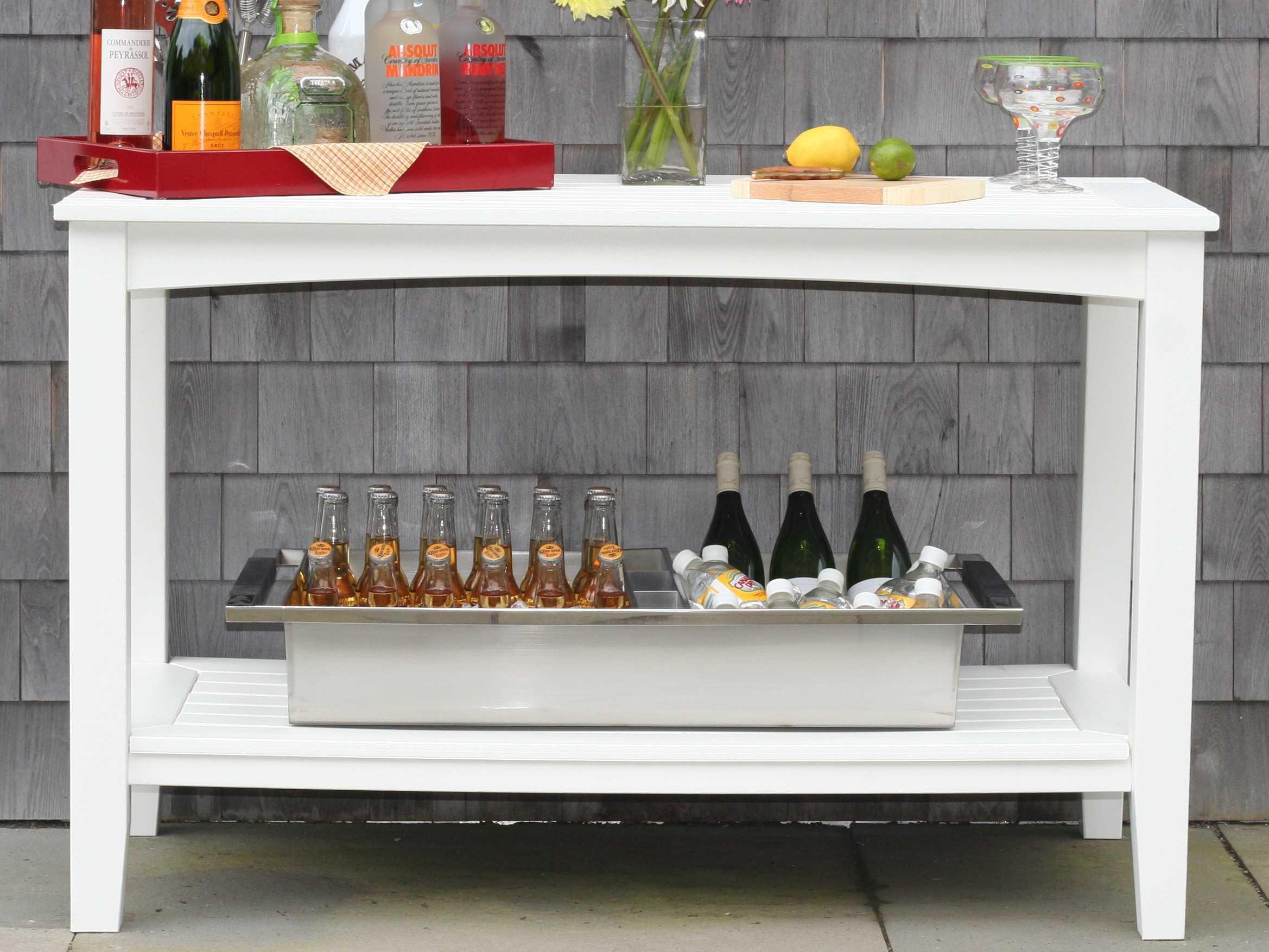 Seaside Casual Complementary Pieces Recycled Plastic Windsor Large Rectangular Outdoor Patio Buffet Table