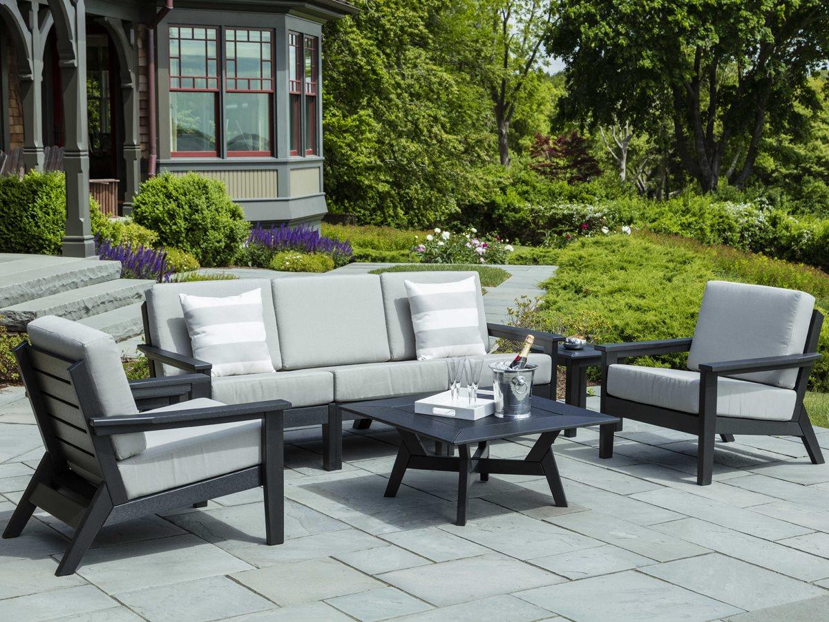 Seaside Casual Dex Recycled Plastic Cushion Outdoor Patio Lounge Set