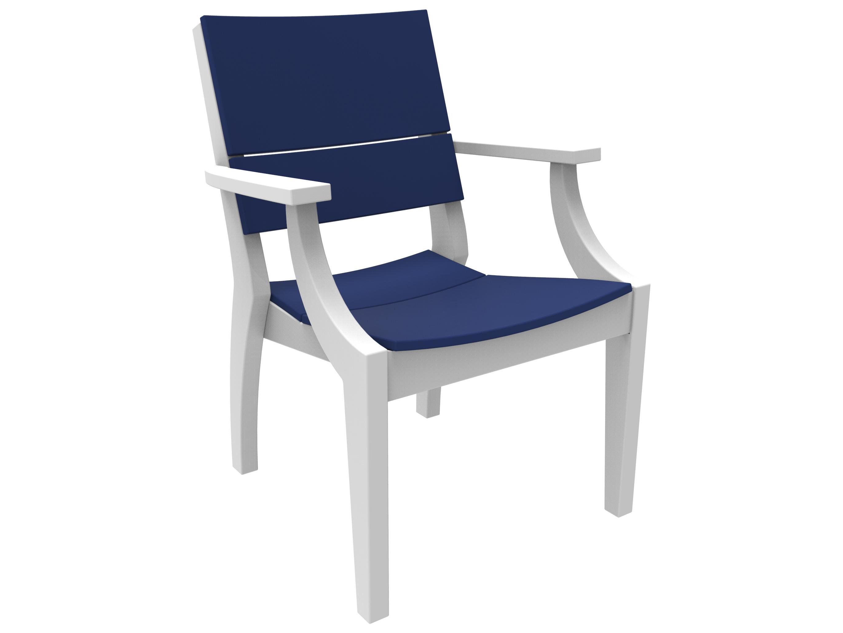 Seaside Casual Sym Recycled Plastic Outdoor Patio Dining Arm Chair