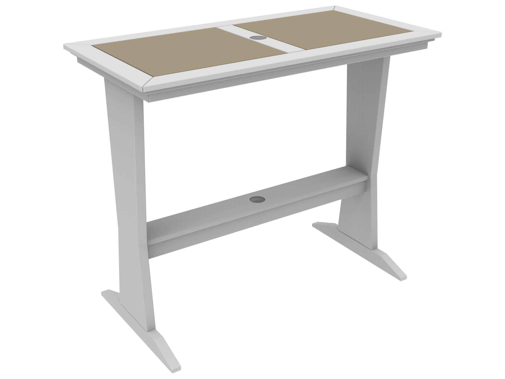 Seaside Casual Sym Recycled Plastic Rectangular Patio Bar Table