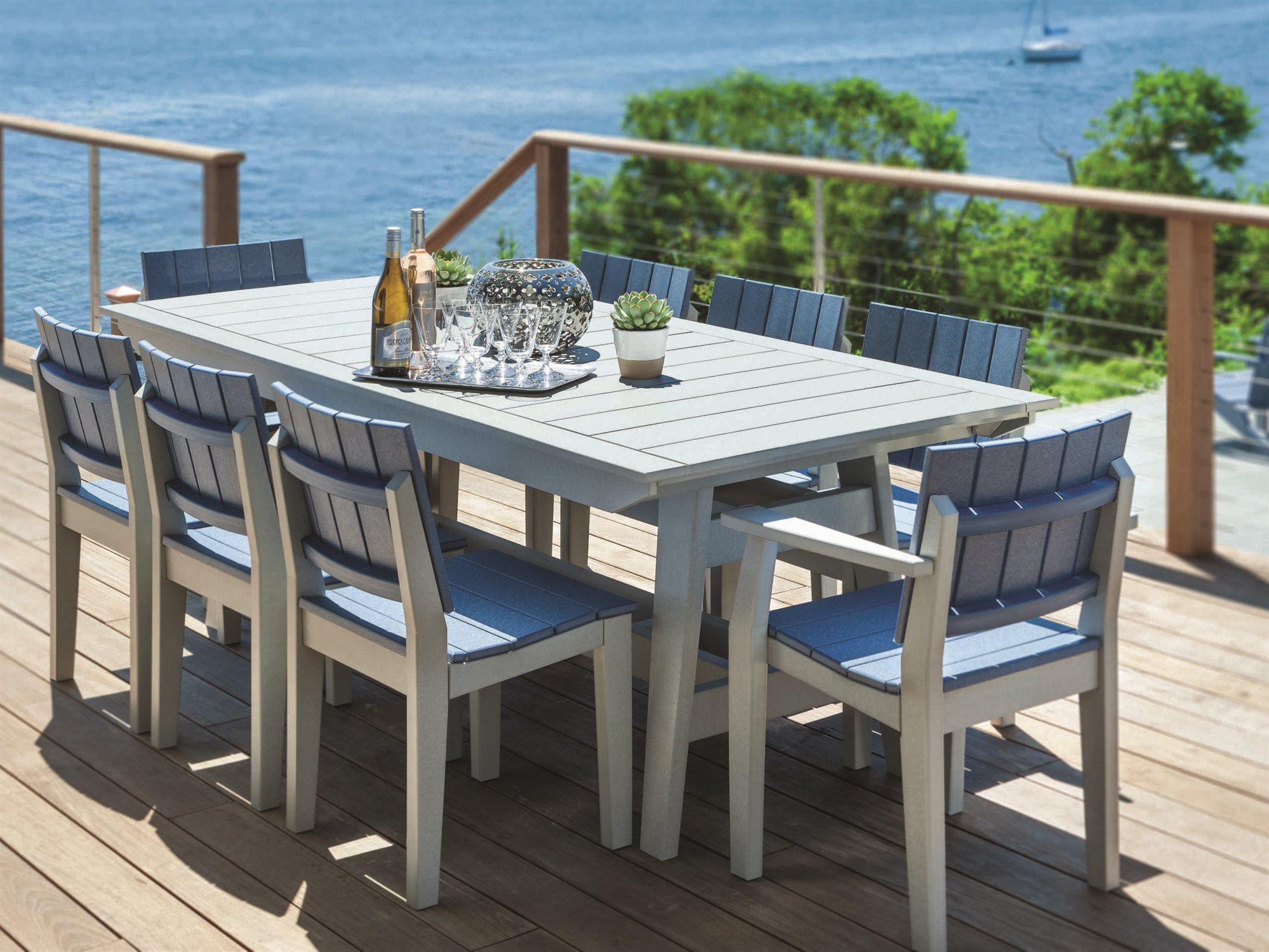 Seaside Casual Mad Recycled Plastic Outdoor Patio Dining Set