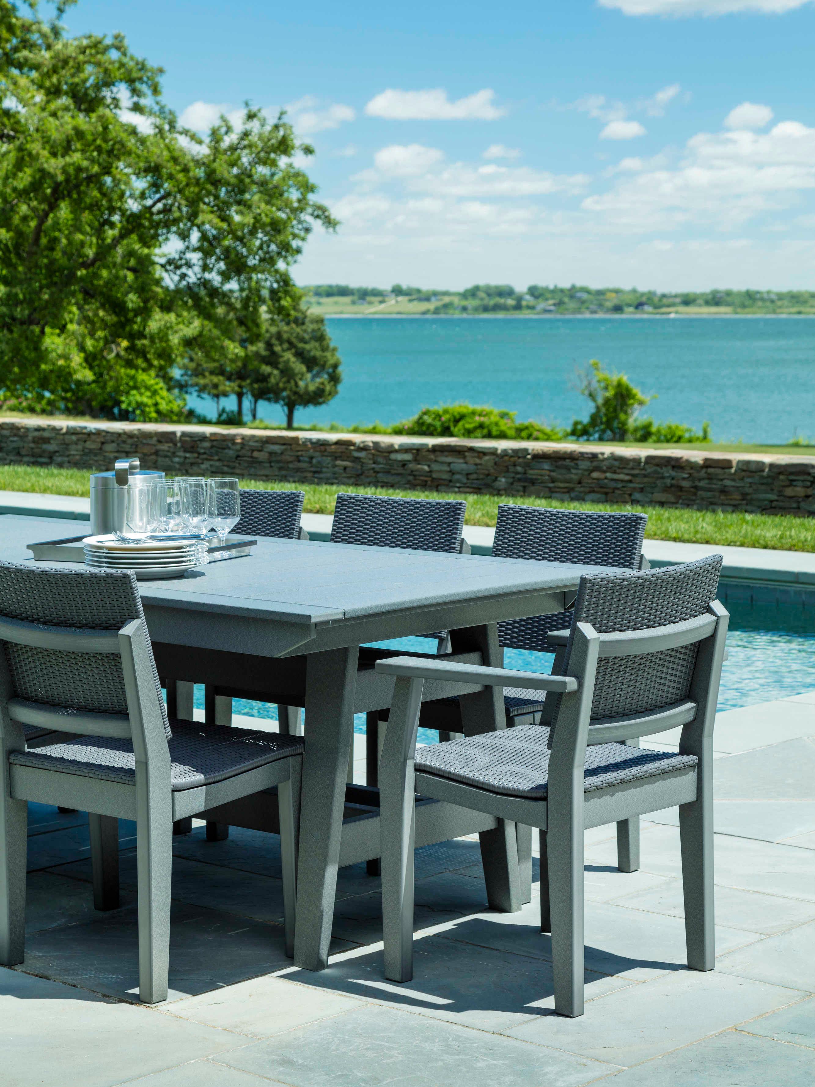 Seaside Casual Mad Recycled Plastic Wicker Outdoor Dining Arm Chair