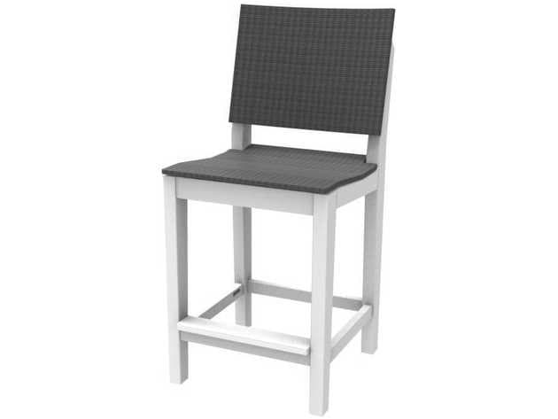 Seaside Casual Mad Recycled Plastic Wicker Outdoor Patio Counter Stool