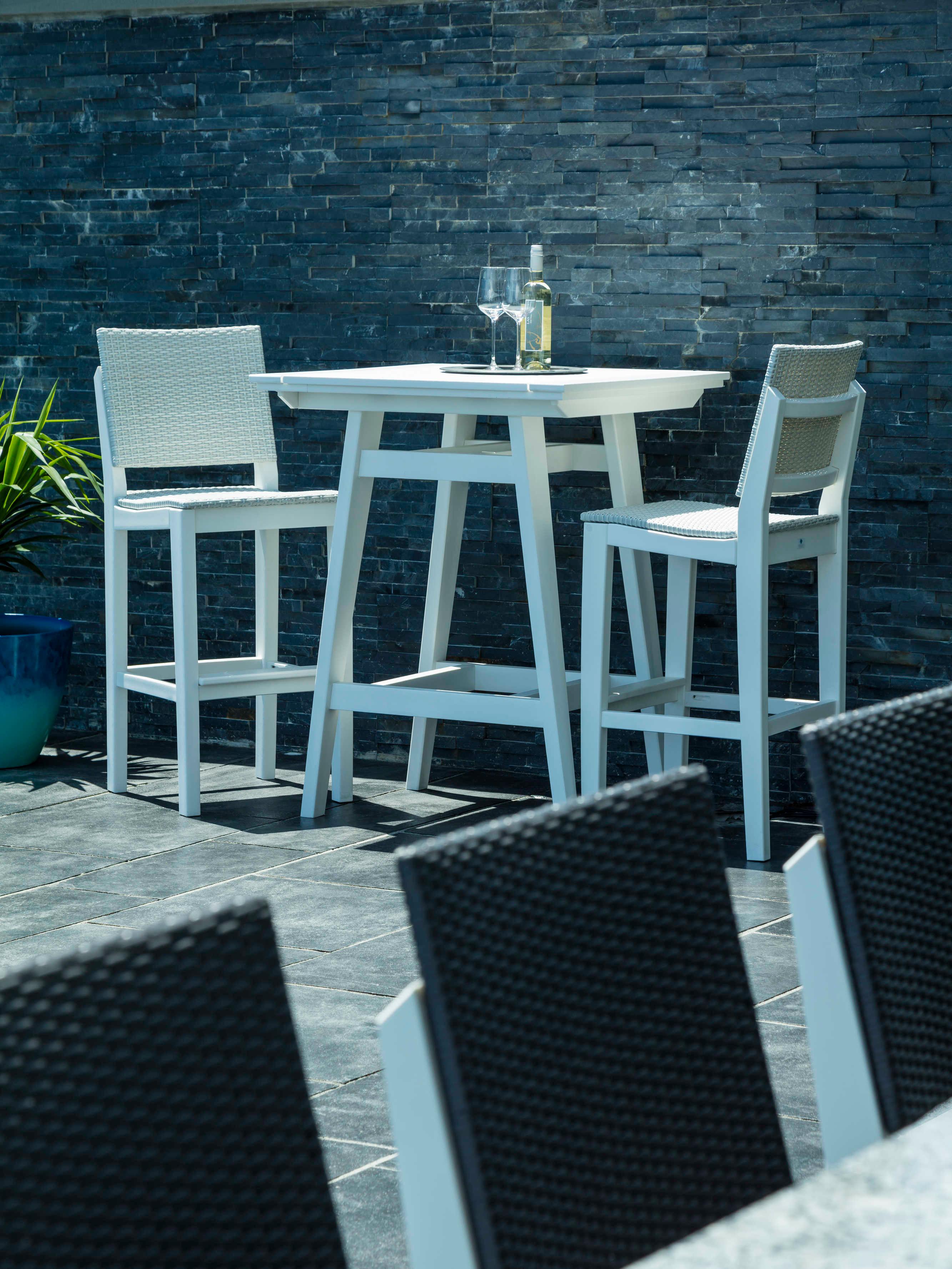 Seaside Casual Mad Recycled Plastic Wicker Outdoor Patio Counter Stool