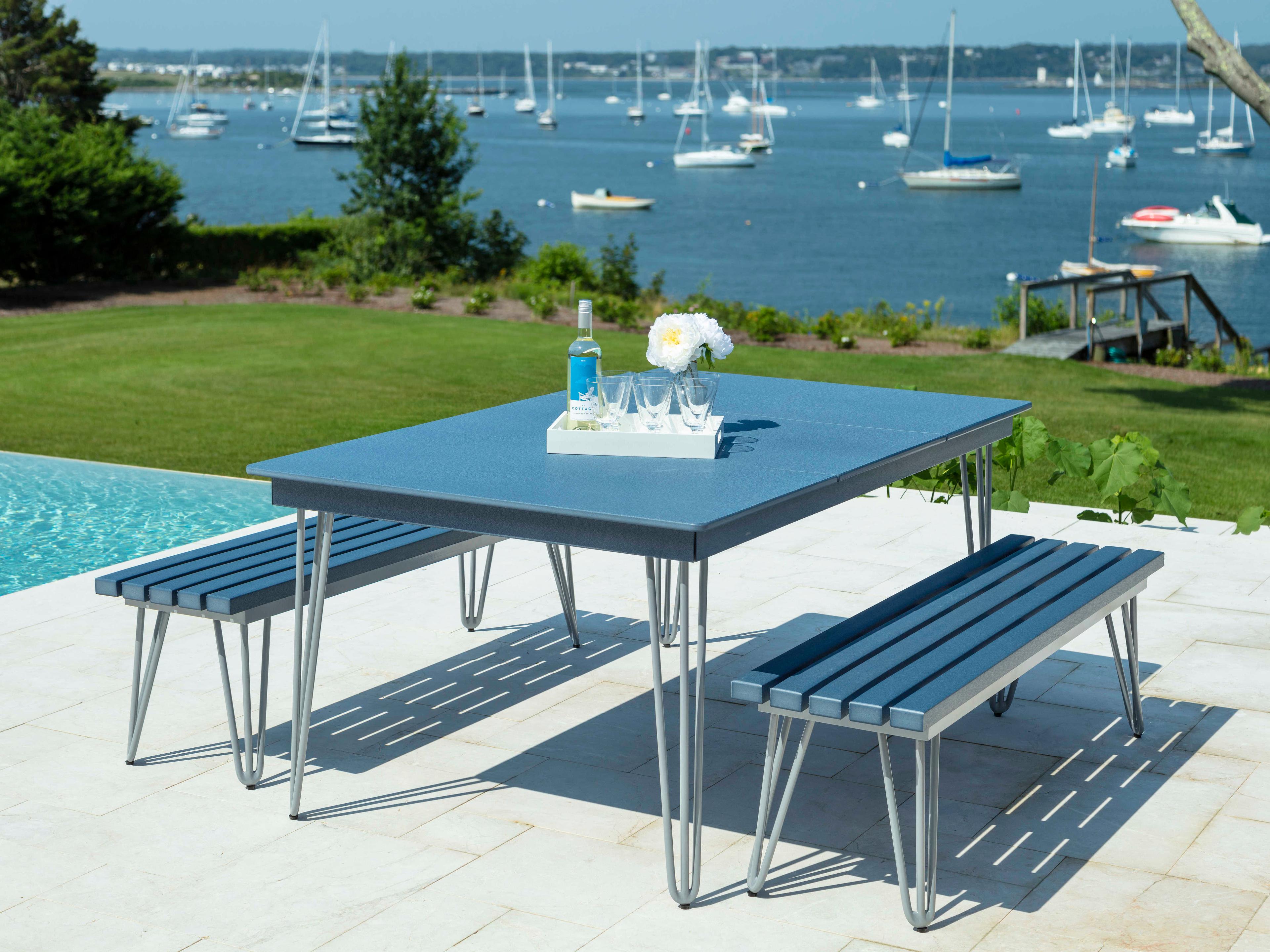 Seaside Casual Hip Aluminum Outdoor Bench