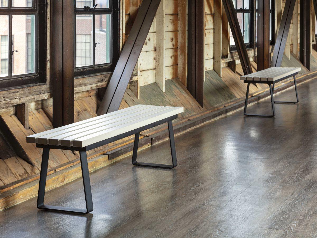 Seaside Casual Hip Aluminum Anchor Outdoor Bench Set