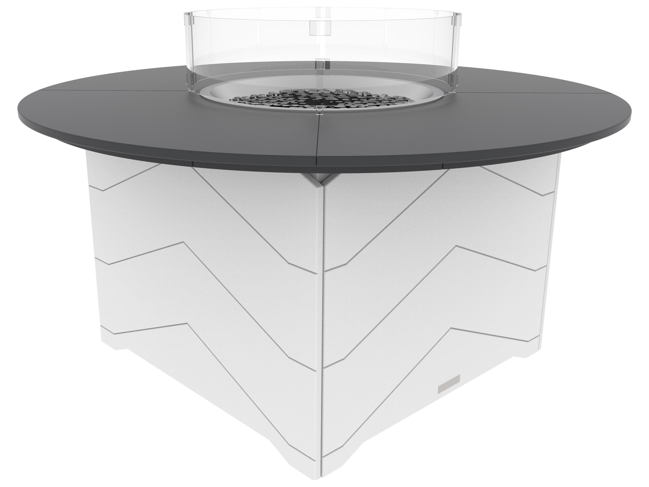 Seaside Casual Aura Recycled Plastic Round Chat Patio Fire Pit Table