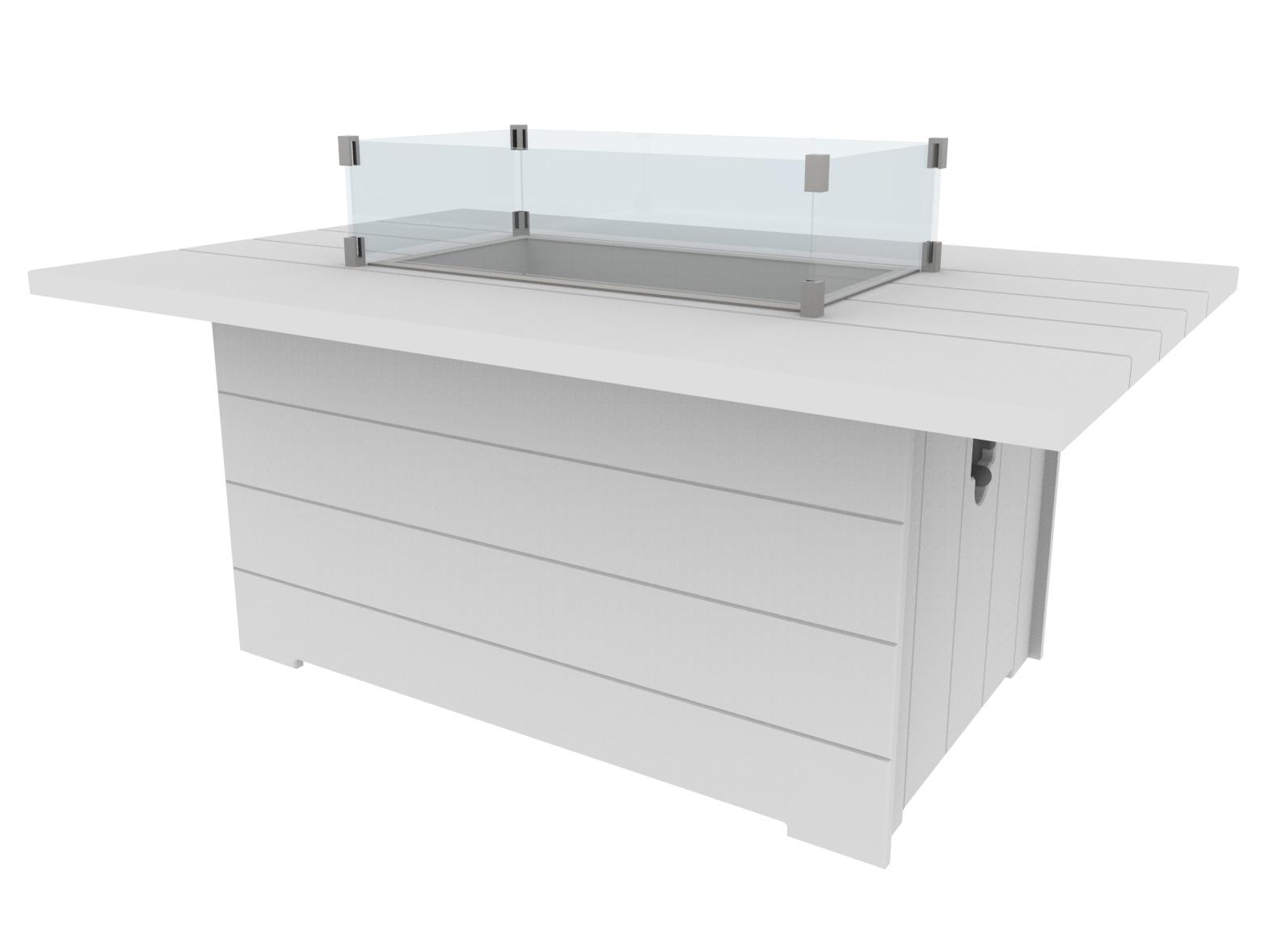 Seaside Casual Aura Recycled Plastic Rectangular Outdoor Fire Pit Table