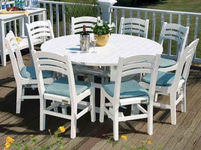 Seaside Casual Charleston Chairs Recycled Plastic Outdoor Dining Set