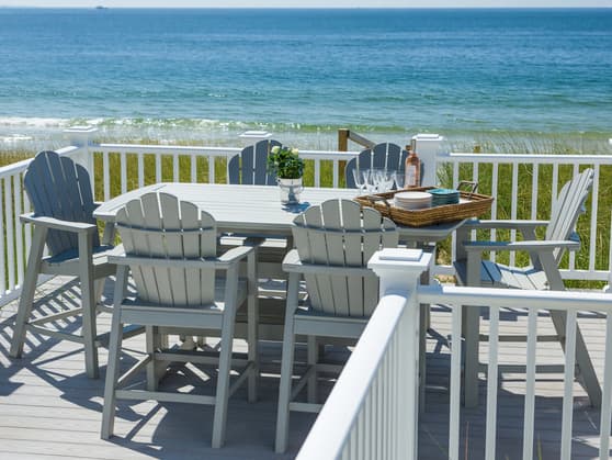 Seaside Casual Classic Adirondack Recycled Plastic Outdoor Dining Set