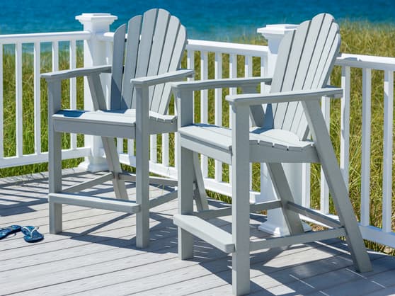 Seaside Casual Classic Adirondack Recycled Plastic Outdoor Patio Dining Set