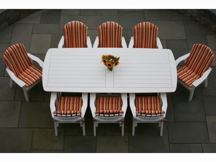 Seaside Casual Classic Adirondack Recycled Plastic Outdoor Patio Dining Set