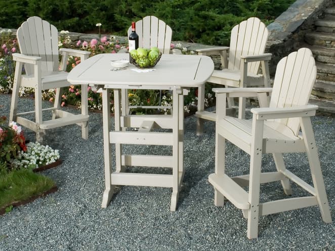 Seaside Casual Classic Adirondack Recycled Plastic Patio Dining Set