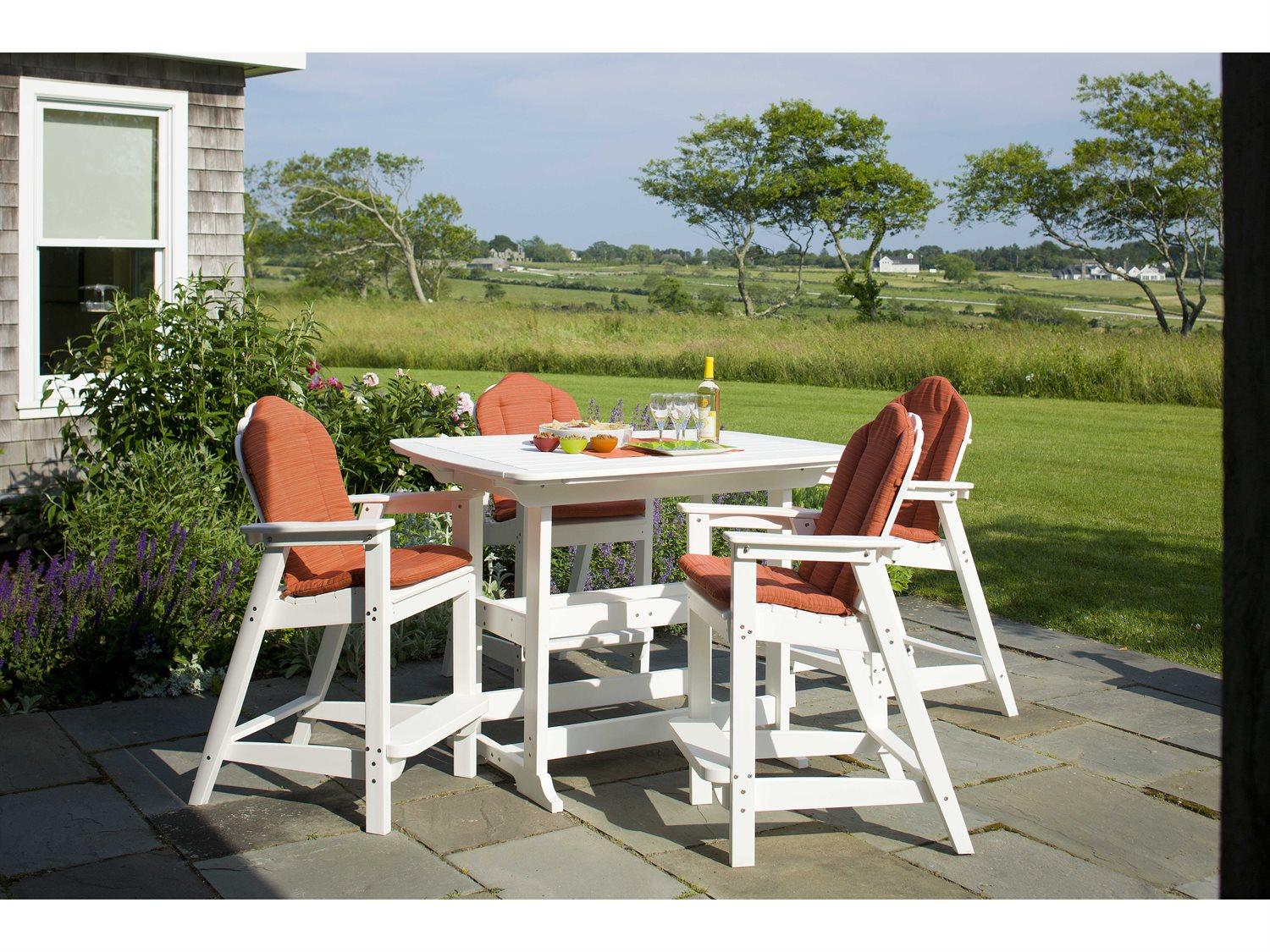 Seaside Casual Classic Adirondack Recycled Plastic Bar Set