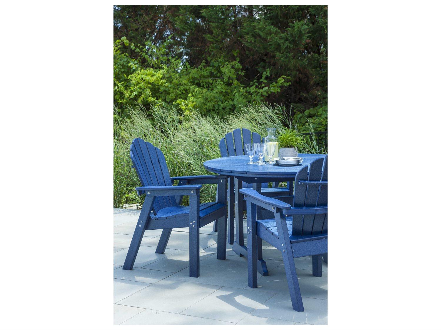 Seaside Casual Classic Adirondack Recycled Plastic Outdoor Patio Dining Set