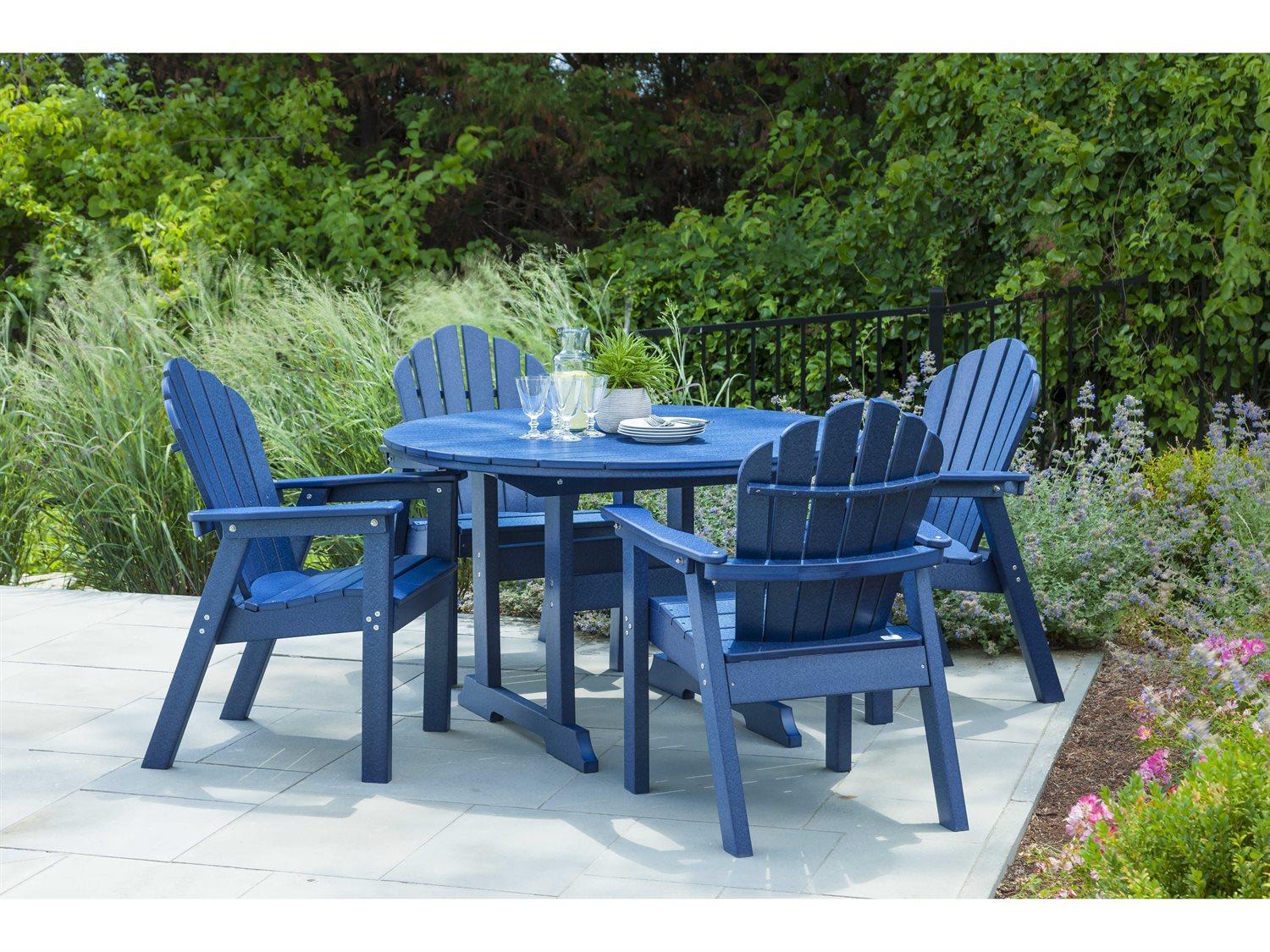 Seaside Casual Classic Adirondack Recycled Plastic Patio Dining Set