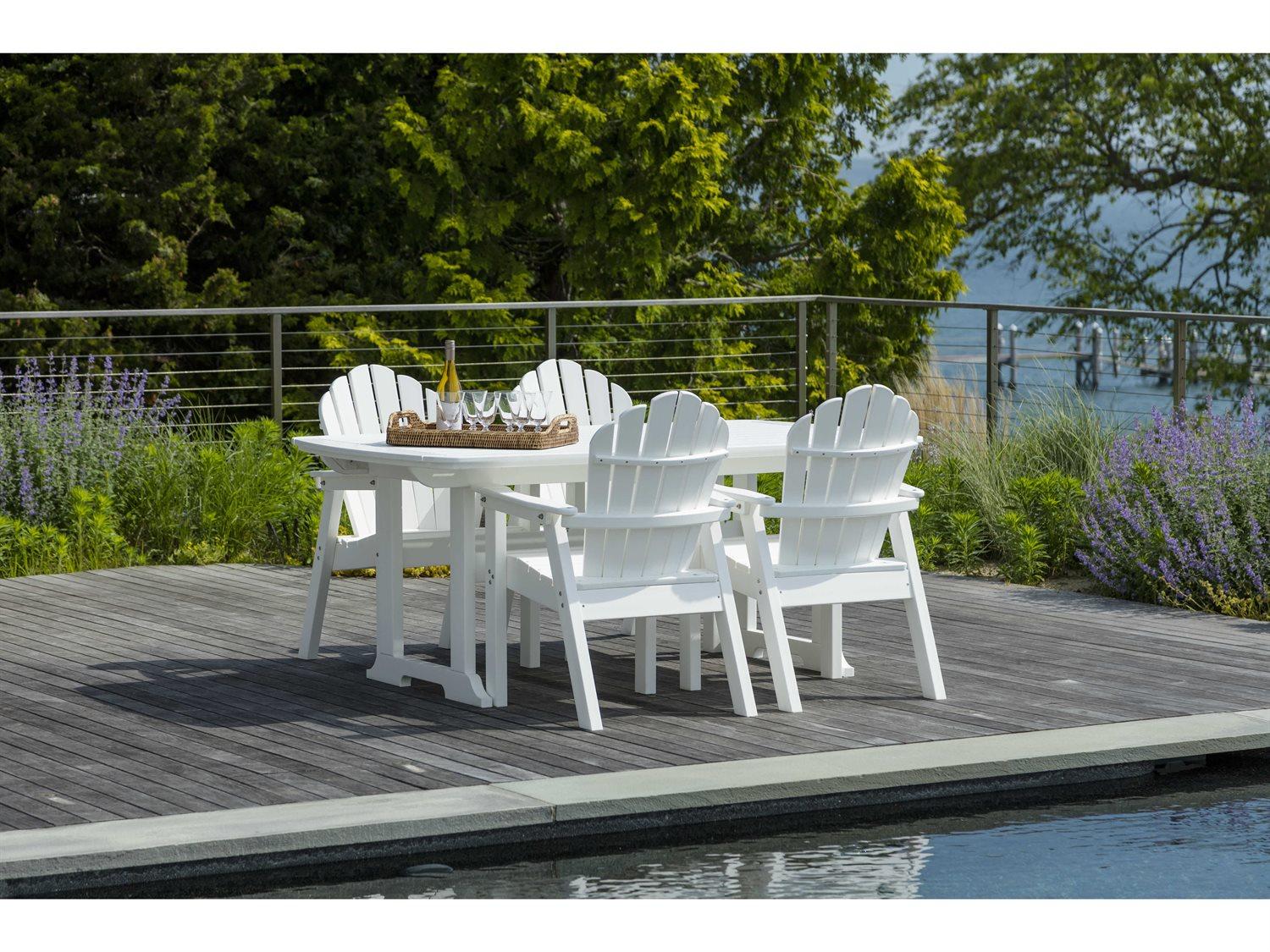 Seaside Casual Classic Adirondack Recycled Plastic Outdoor Dining Set