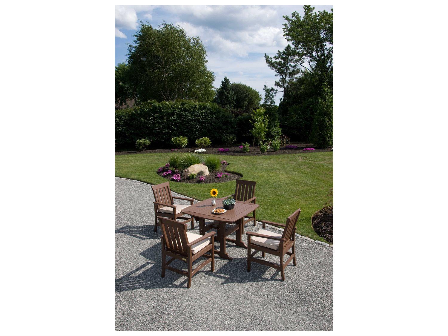 Seaside Casual Complementary Pieces Recycled Plastic Hampton Outdoor Dining Set