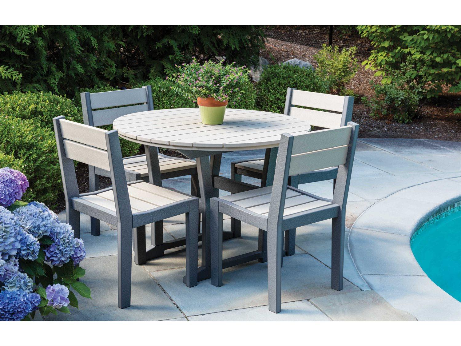 Seaside Casual Coastline Recycled Plastic Outdoor Patio Dining Set