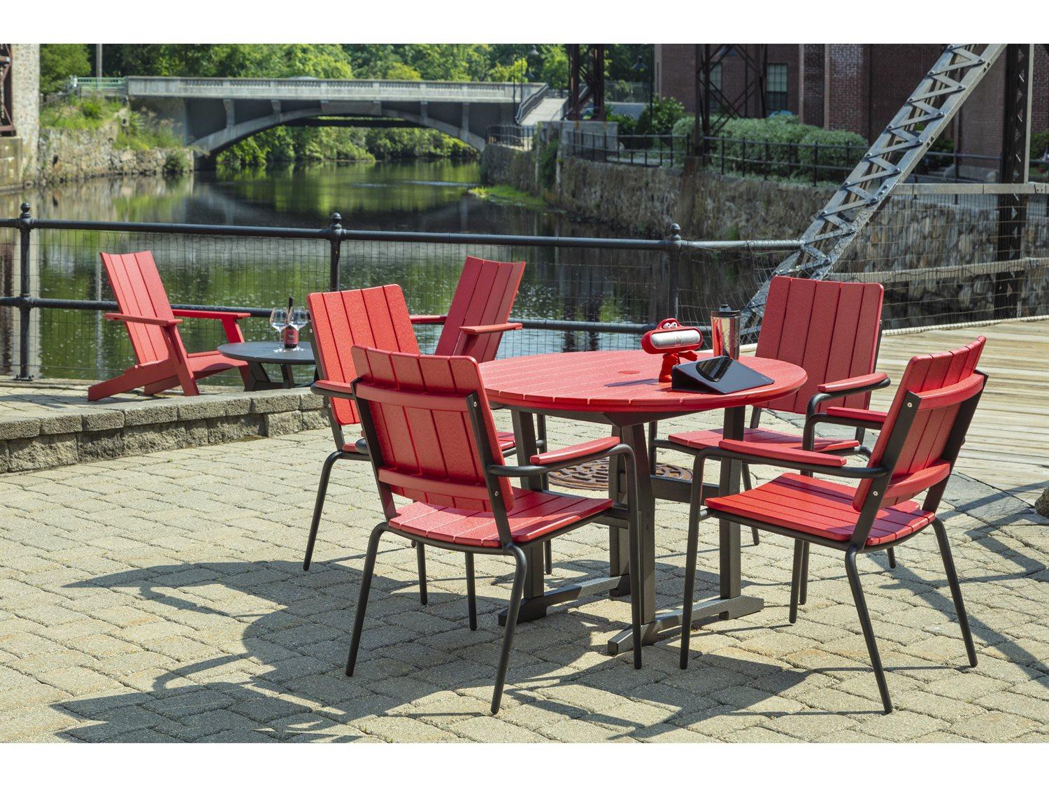 Seaside Casual Hip Aluminum Patio Dining Set