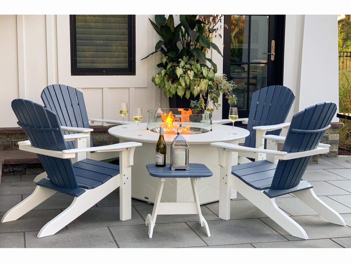 Seaside Casual Shellback Adirondack Recycled Plastic Patio Lounge Set