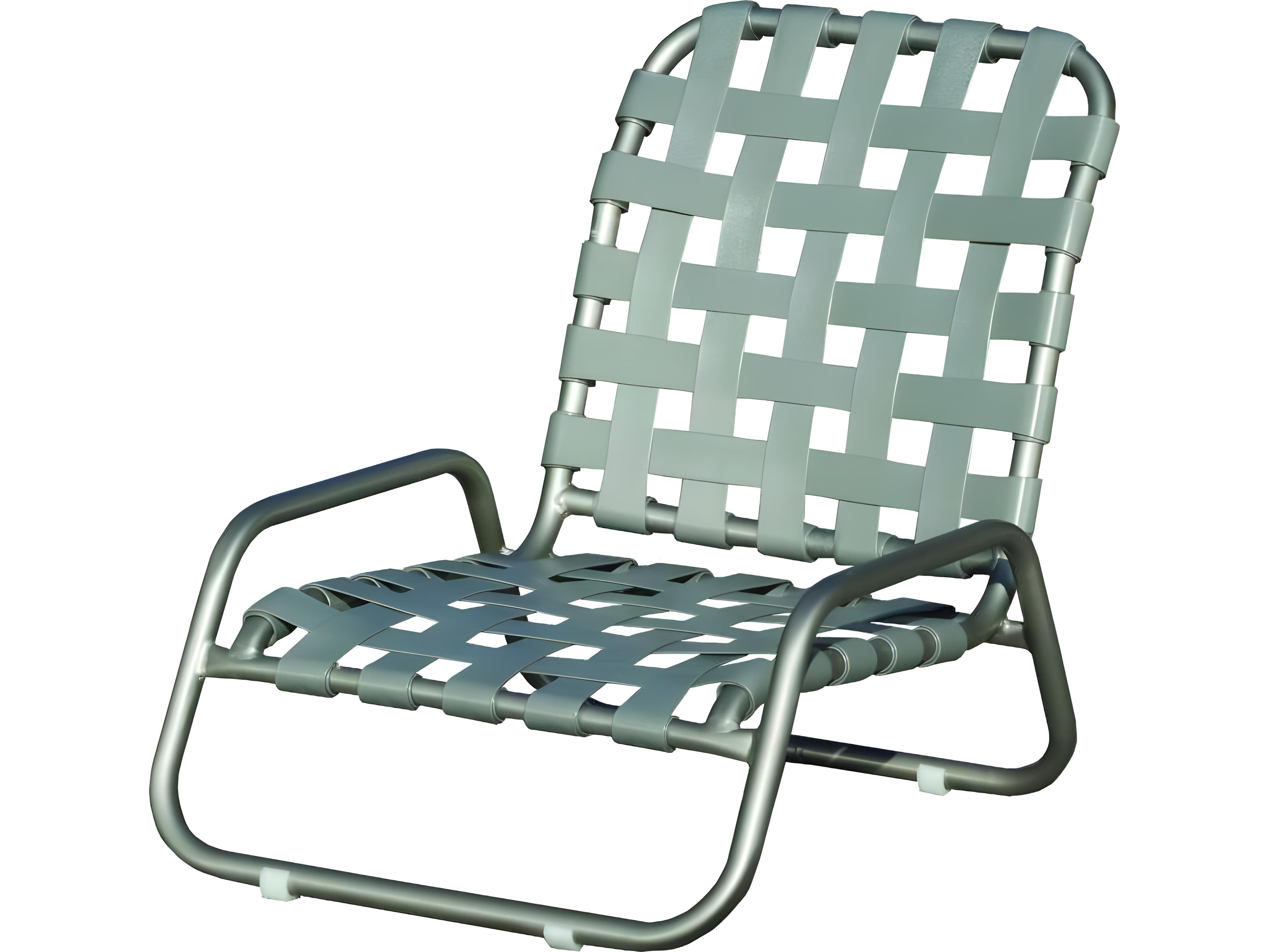 Suncoast Sanibel Cross Strap Aluminum Sand Outdoor Patio Lounge Chair