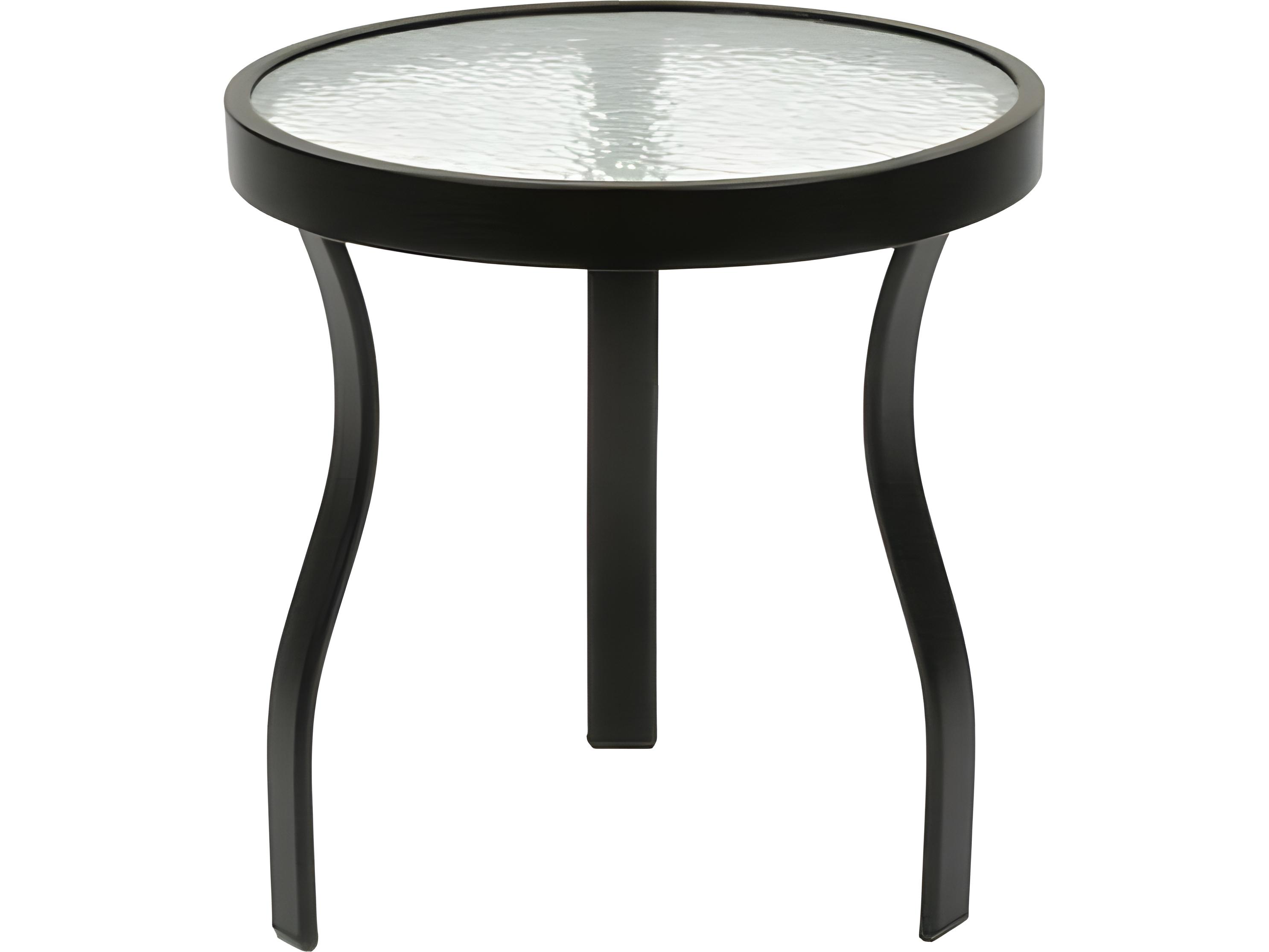 Suncoast Aluminum Round Acrylic Top Curved Leg Patio End Table
