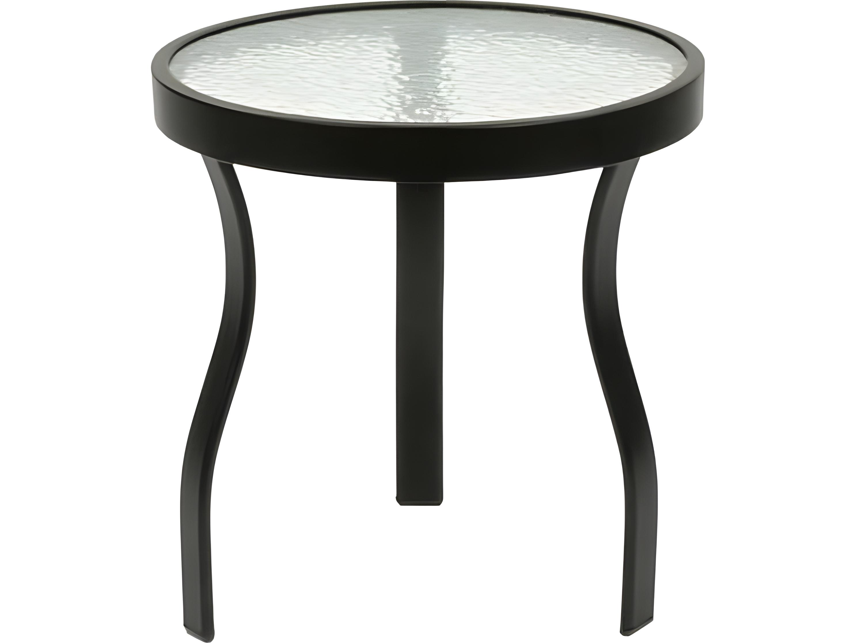 Suncoast Aluminum Round Glass Top Outdoor End Table