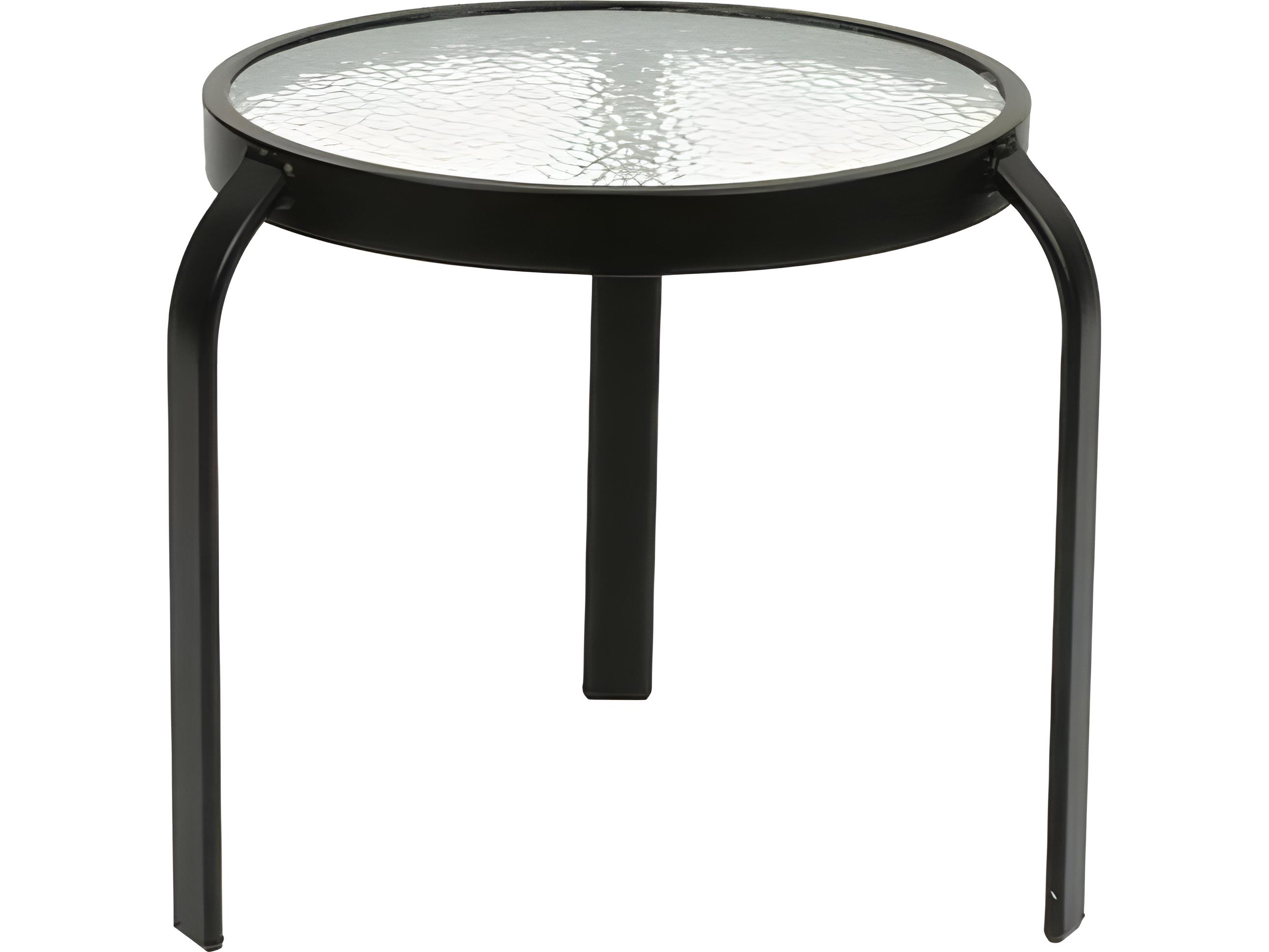 Suncoast Aluminum Round Acrylic Top Outdoor End Table