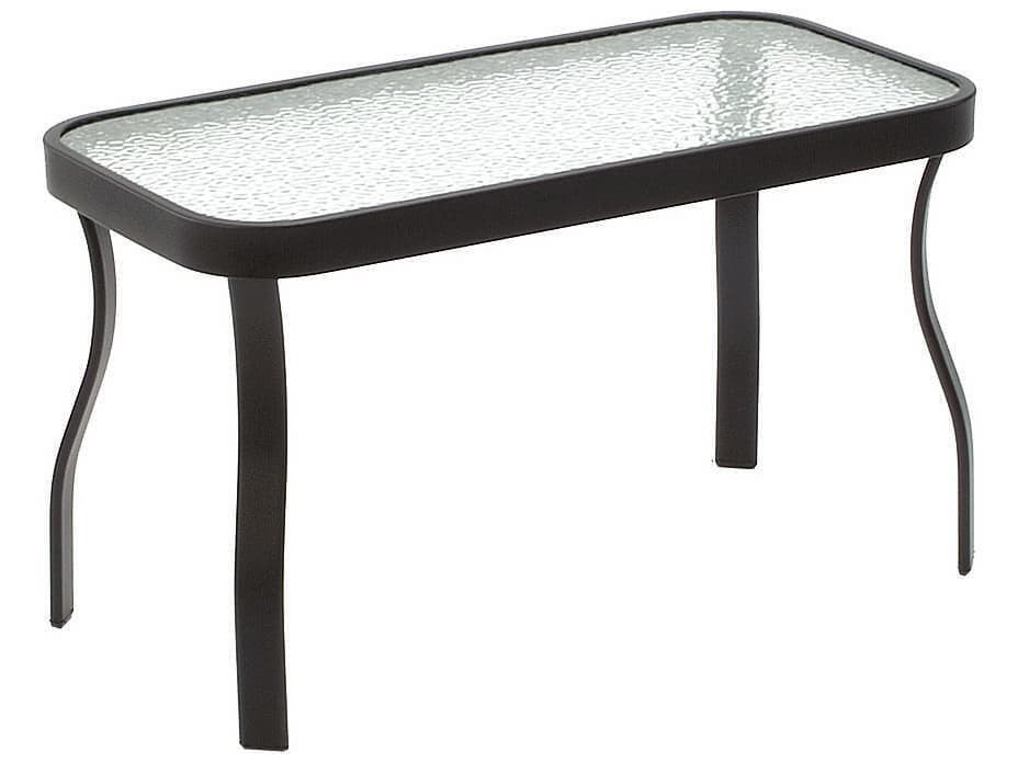 Suncoast Aluminum Rectangular Glass Top Outdoor Console Table