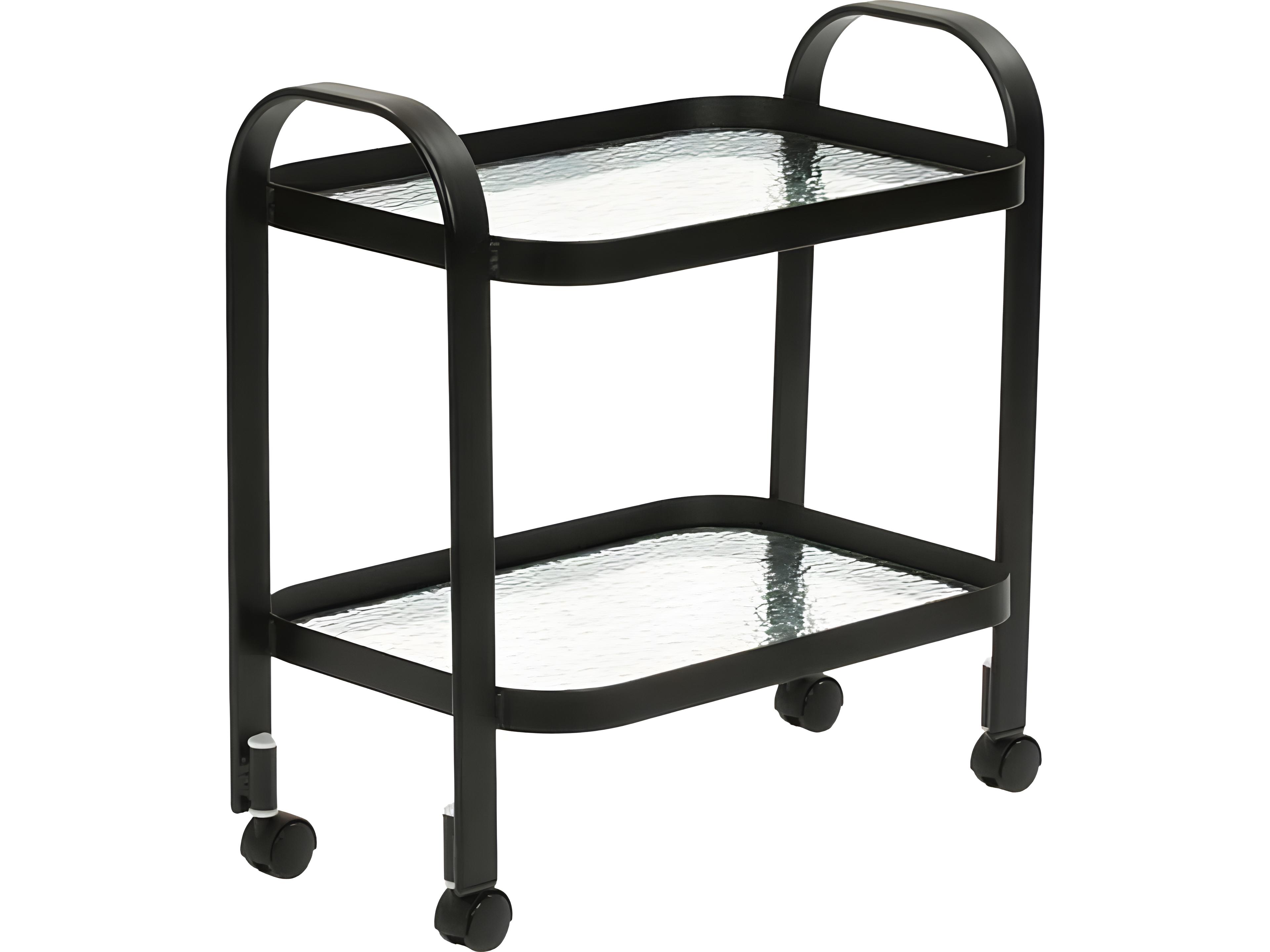 Suncoast Aluminum Glass Serving Cart 16W x 14D x 28H