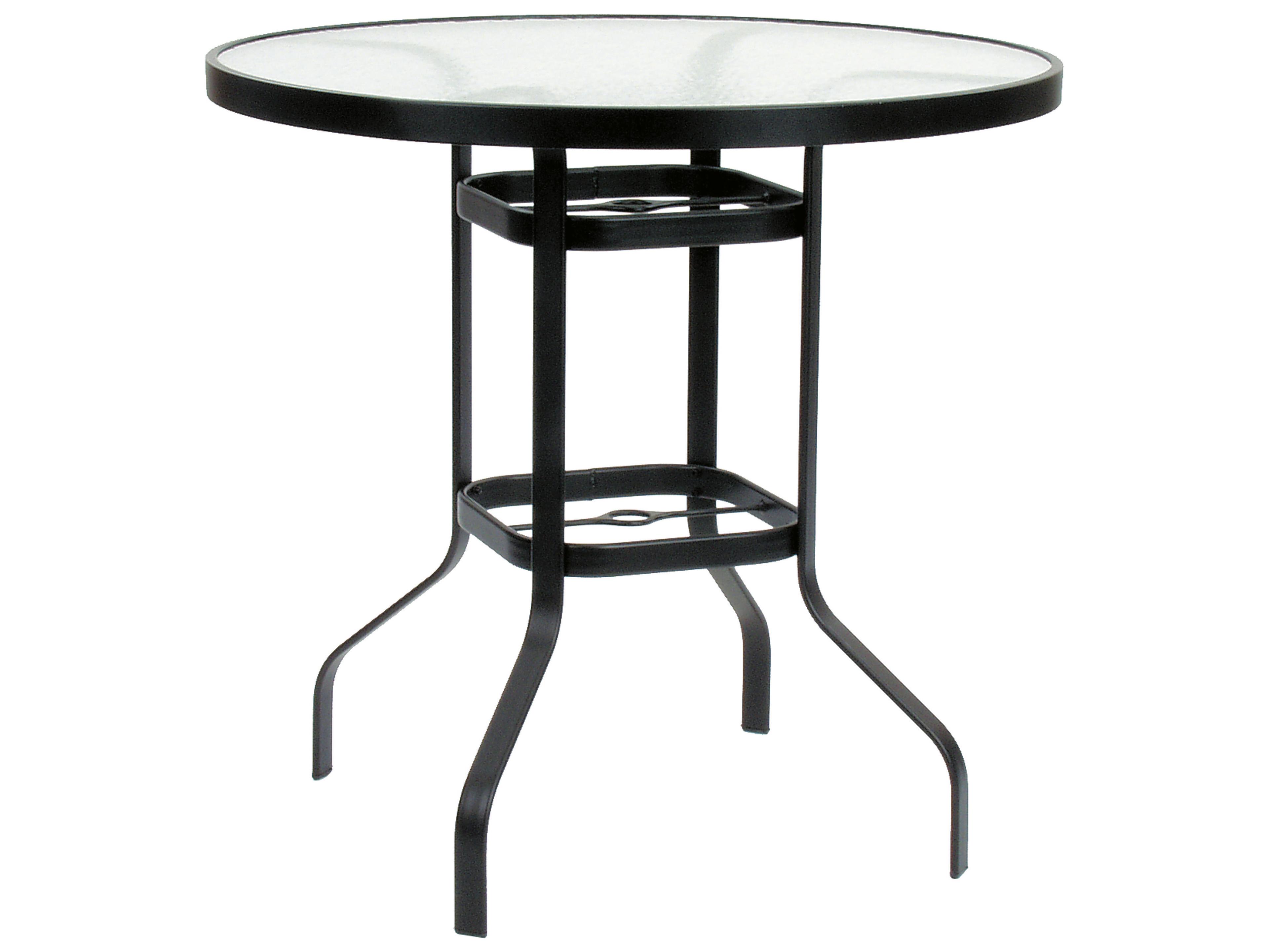 Suncoast Aluminum Round Glass Top Patio Bar Table