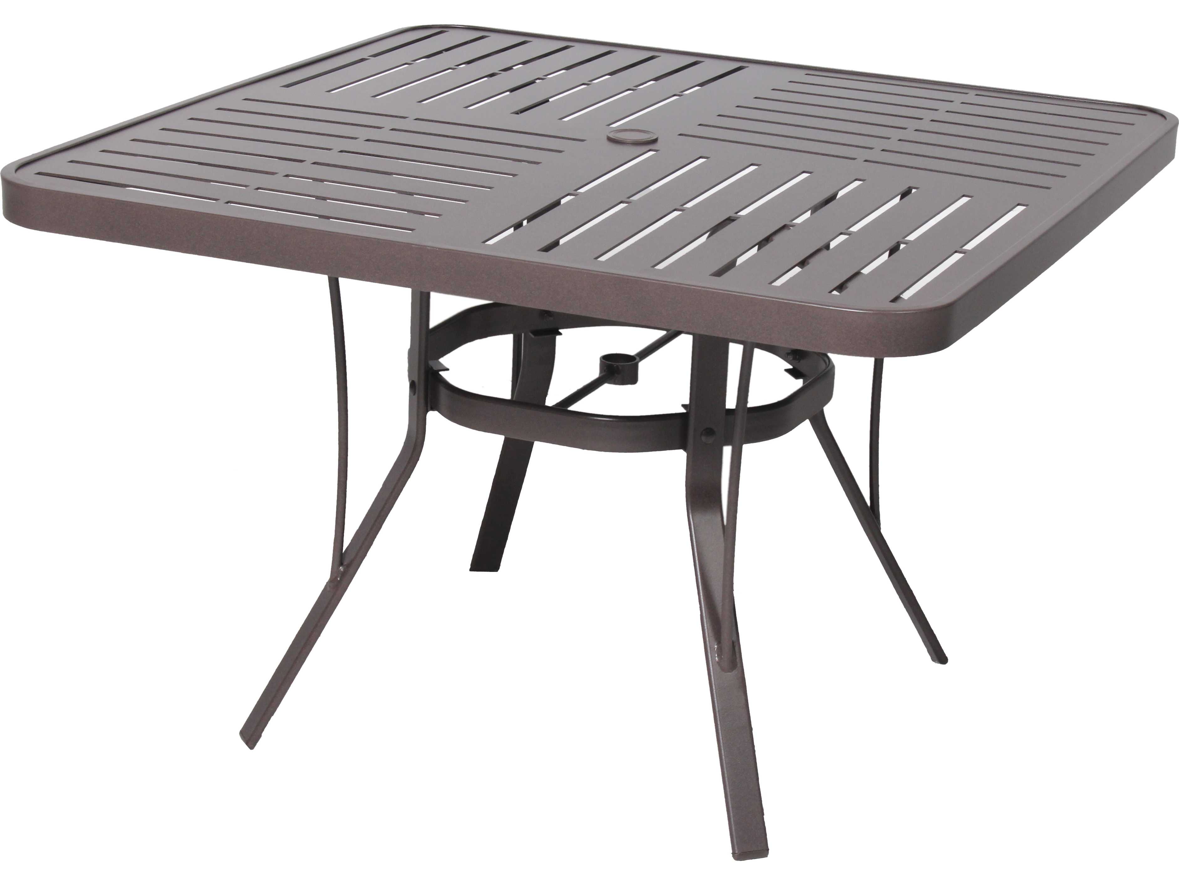 Suncoast Slat Aluminum Square Outdoor Dining Table