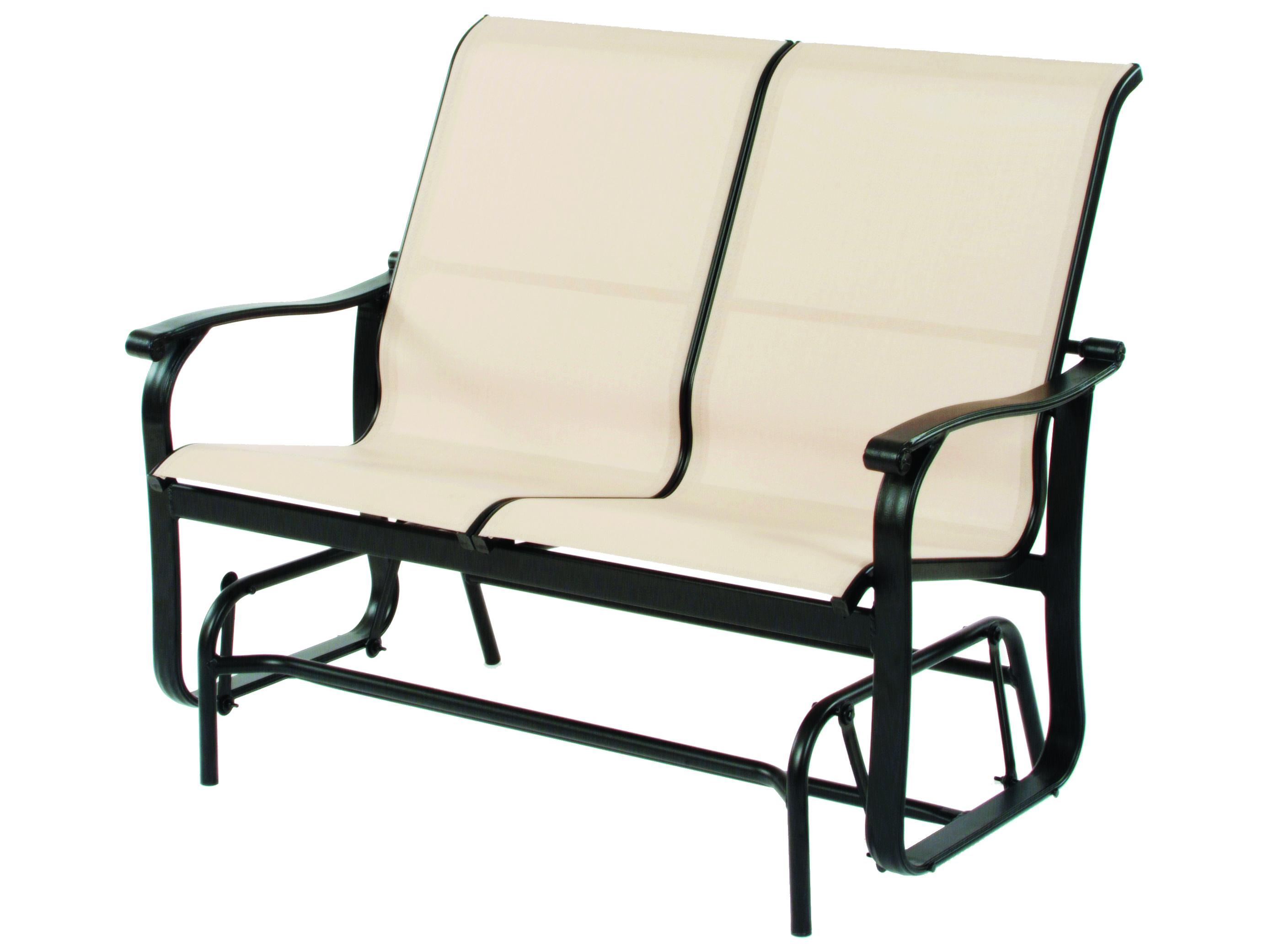 Suncoast Rosetta Sling Aluminum Hi Back Glider Patio Loveseat