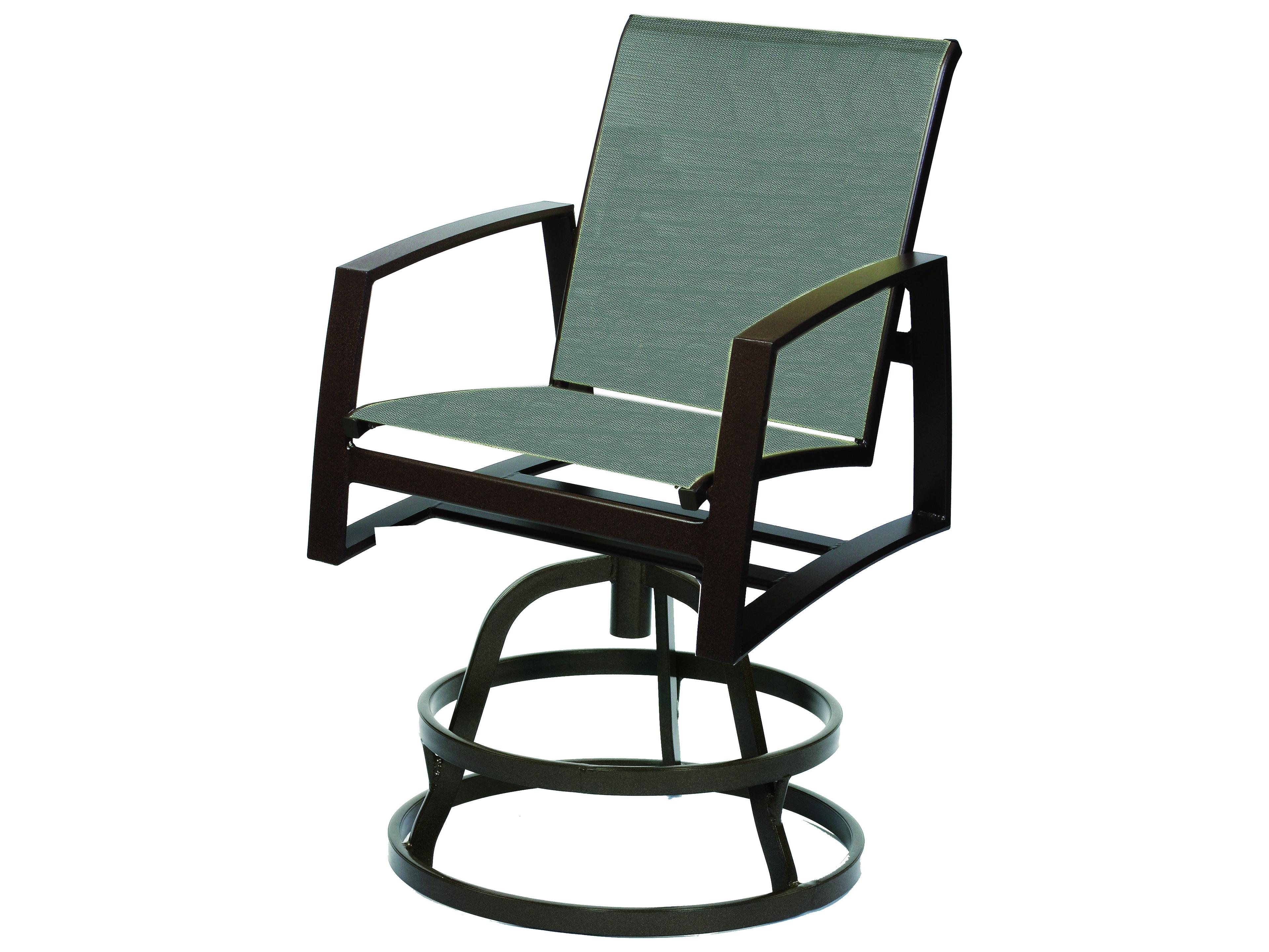 Suncoast Vision Sling Aluminum Arm Swivel Outdoor Counter Stool