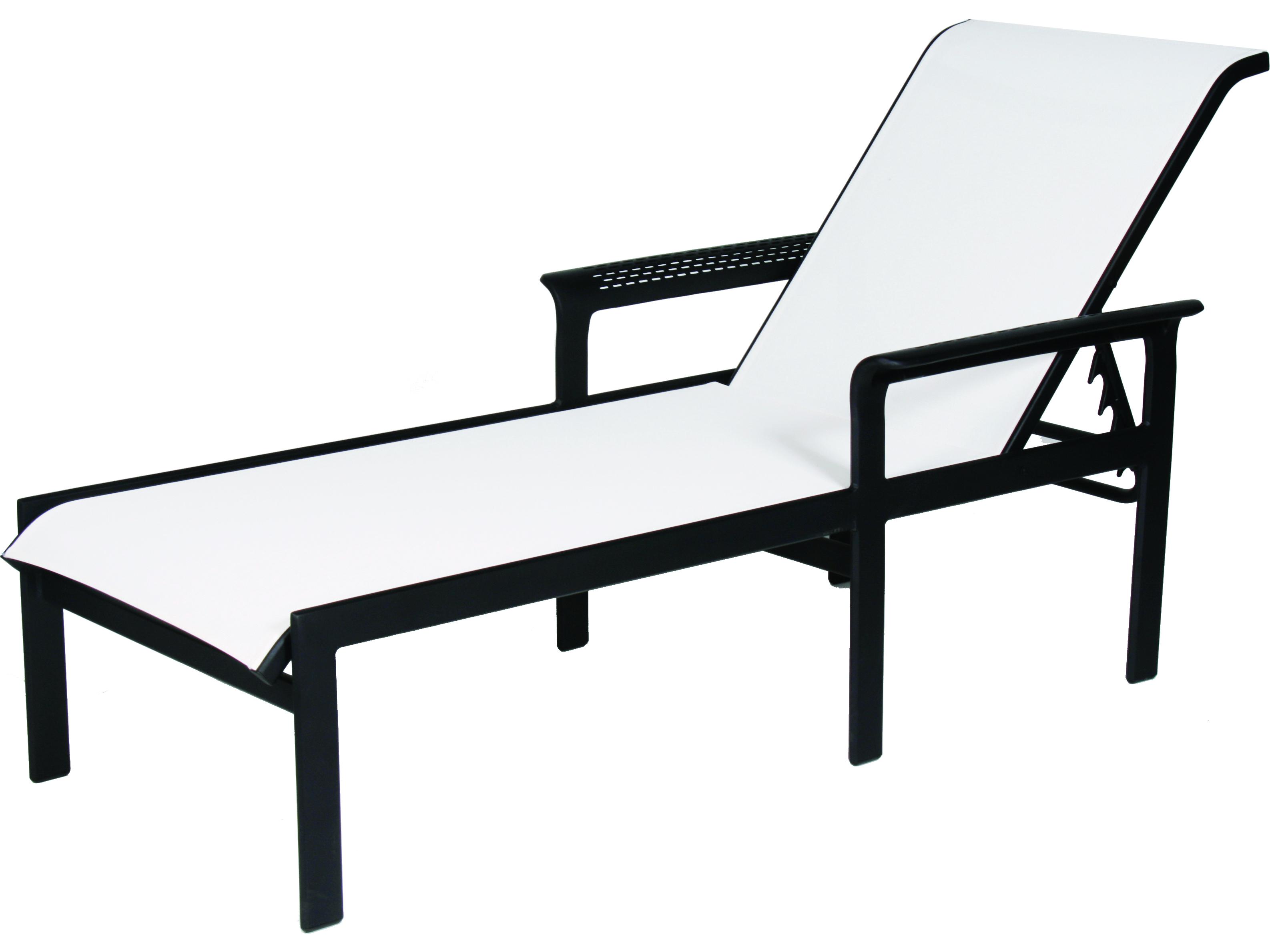 Suncoast South Beach Sling Aluminum Arm Adjustable Outdoor Patio Chaise Lounge