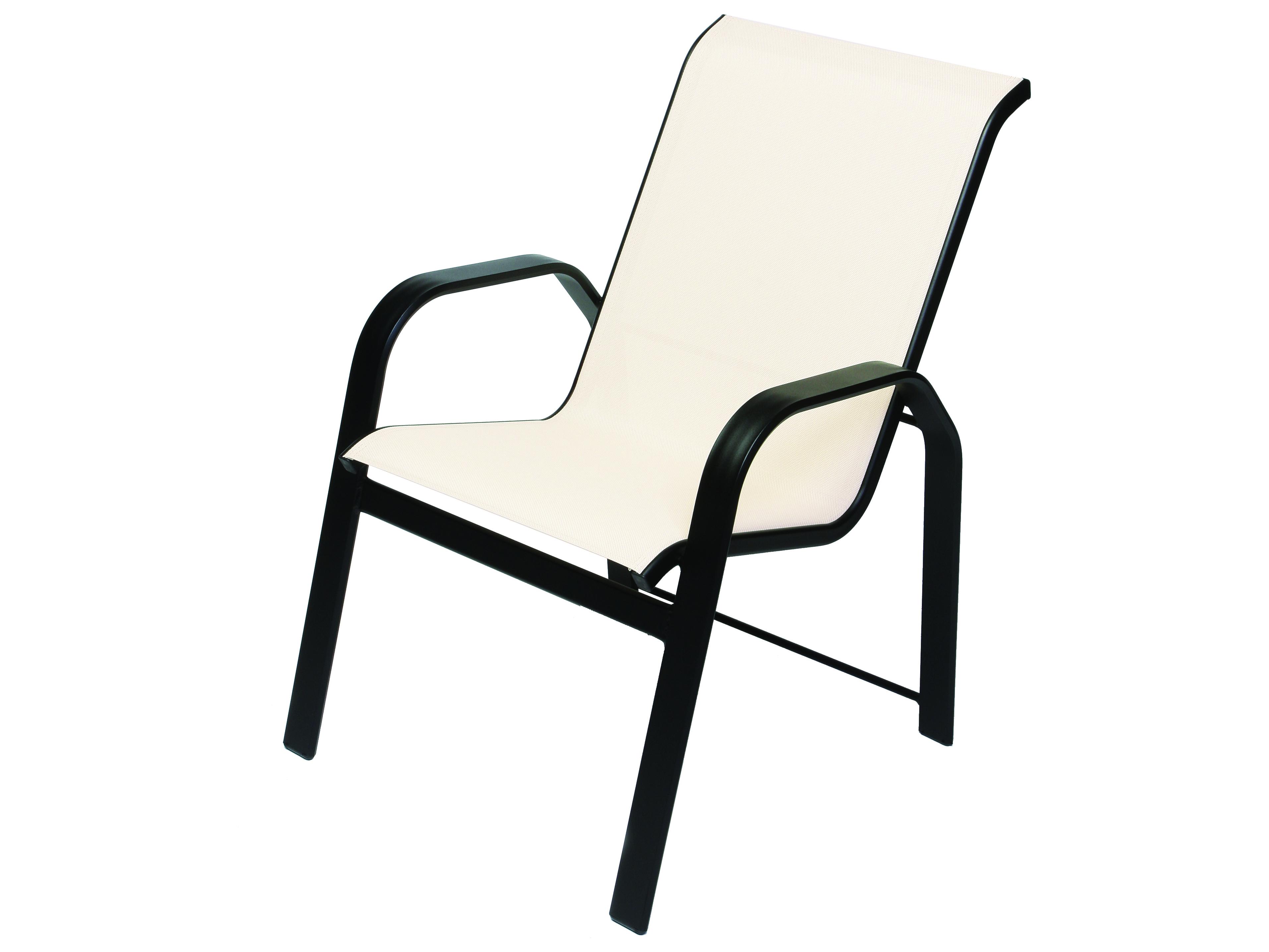 Suncoast Maya Sling Aluminum Arm Stackable Outdoor Dining Arm Chair
