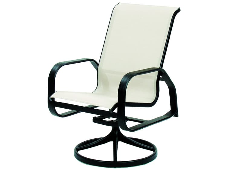 Suncoast Maya Sling Aluminum High Back Swivel Tilt Patio Dining Arm Chair