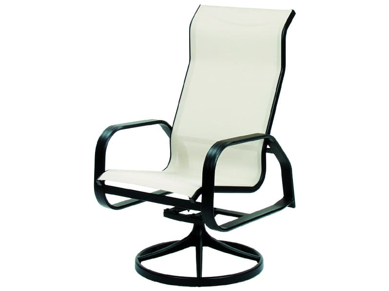 Suncoast Maya Sling Aluminum Supreme Swivel Tilt Outdoor Patio Dining Arm Chair