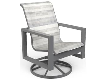 Suncoast Vectra Sling Aluminum Swivel Rocker Outdoor Dining Arm Chair