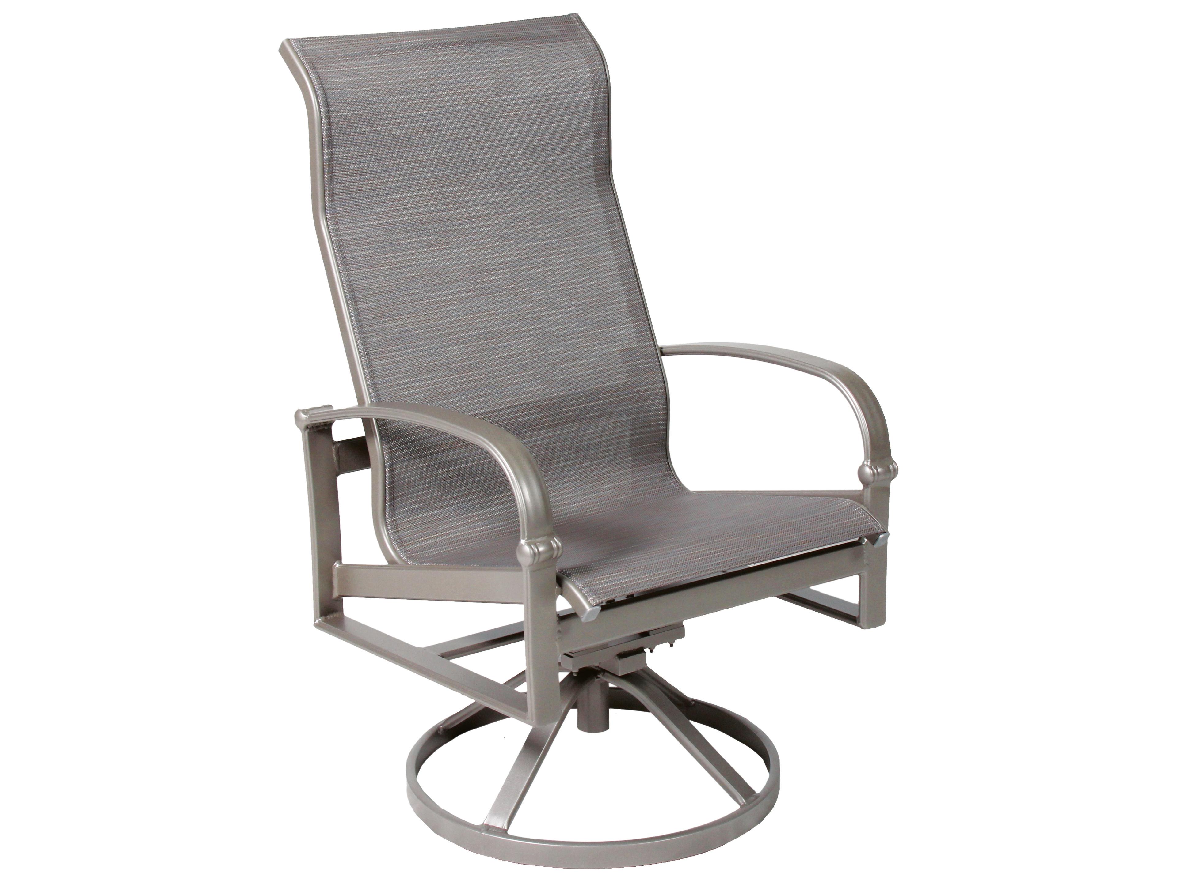 Suncoast Madison Sling Aluminum Supreme Swivel Tilt Outdoor Dining Arm Chair