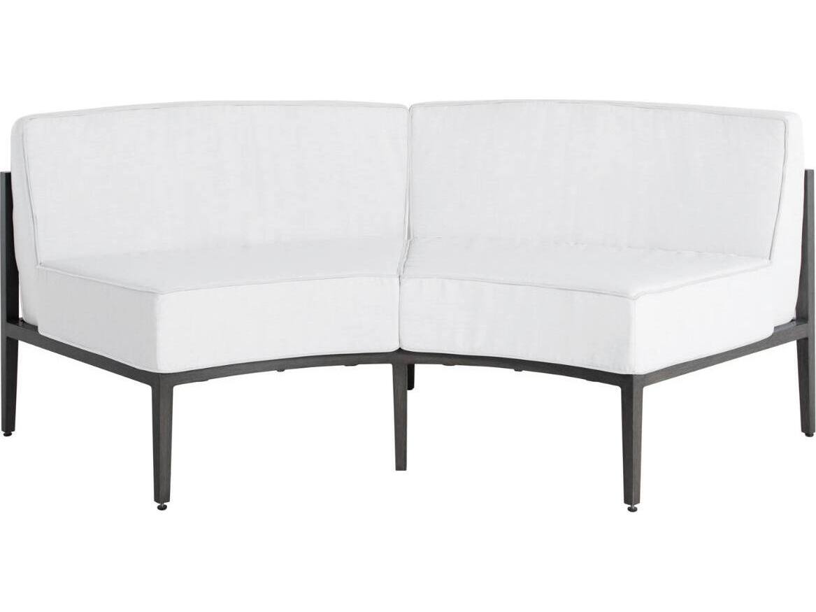 Summer Classics Santa Barbara Aluminum Slate Grey Sectional Curved Corner Patio Lounge Chair