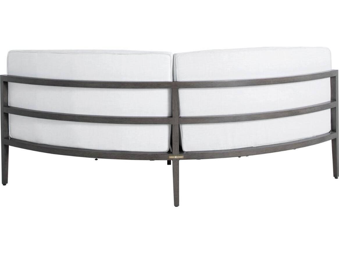 Summer Classics Santa Barbara Aluminum Slate Grey Sectional Curved Corner Patio Lounge Chair