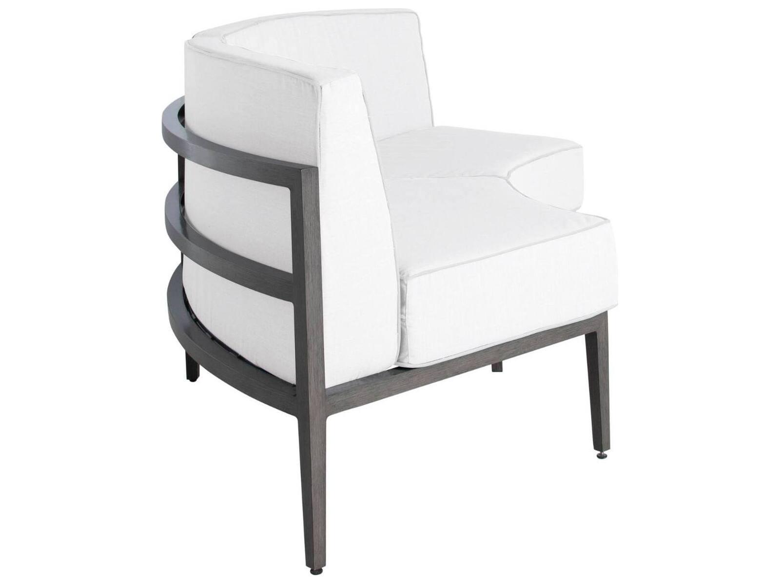 Summer Classics Santa Barbara Aluminum Slate Grey Sectional Curved Corner Patio Lounge Chair